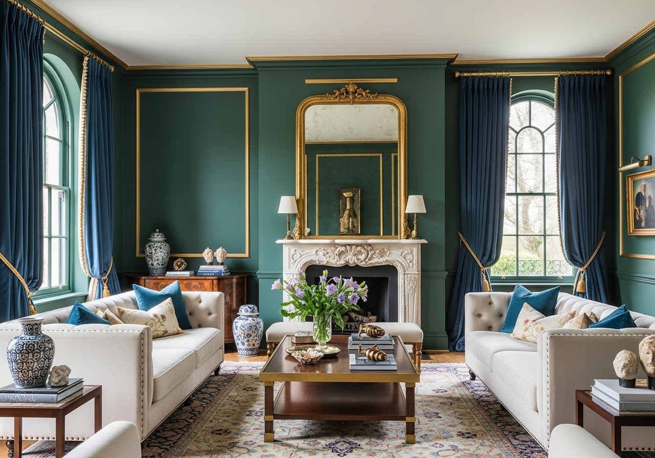 Royal Paint Design for Living Room: Elegant Interior Painting Ideas