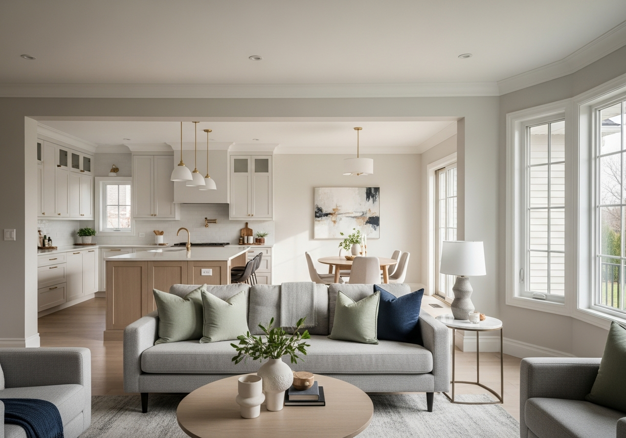 Best Paint Colors for Open Concept Kitchen and Living Room Spaces