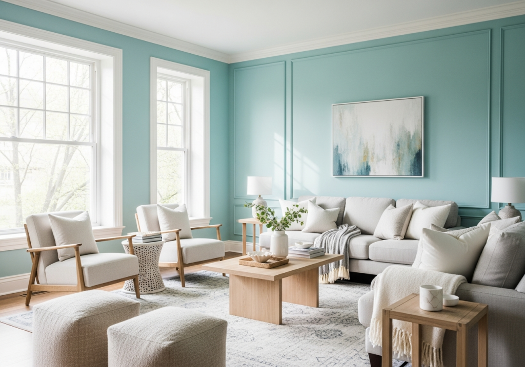 Best Aqua Paint Color Ideas for Living Room Style