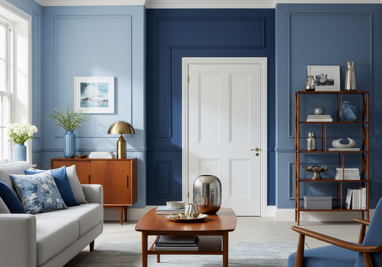 Popular Blue Paint Colours for Living Room Walls