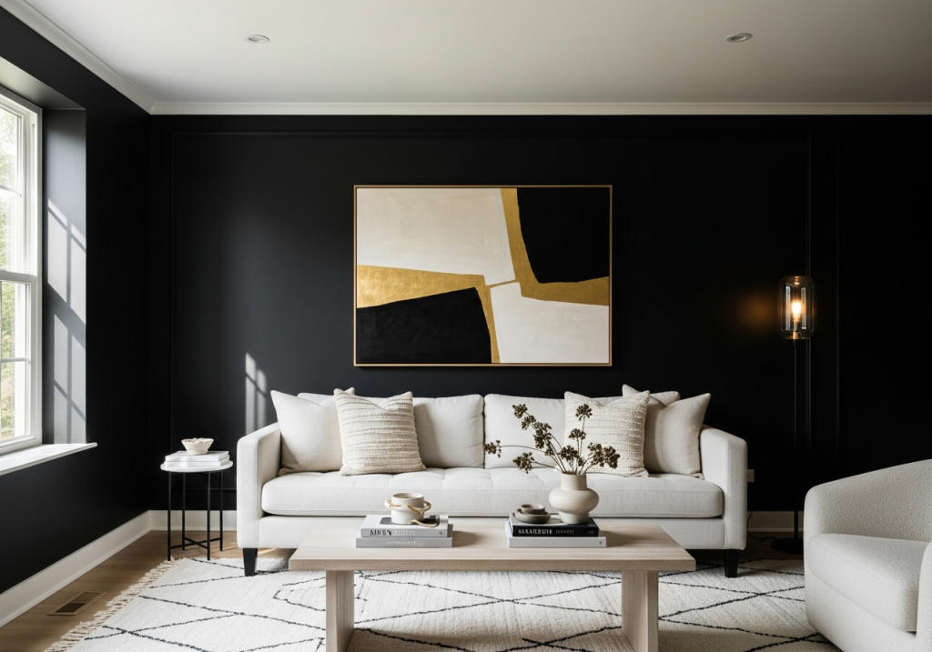 Transform Your Living Room with Black Paint: Stylish Ideas