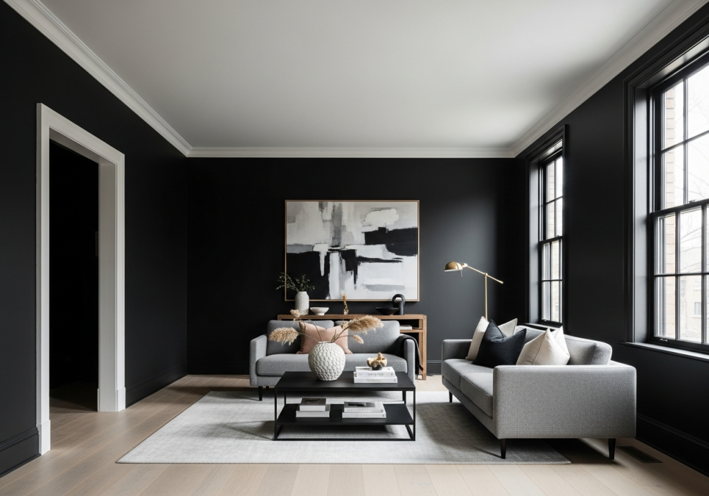 The Impact of Black Living Room Paint on Style and Space